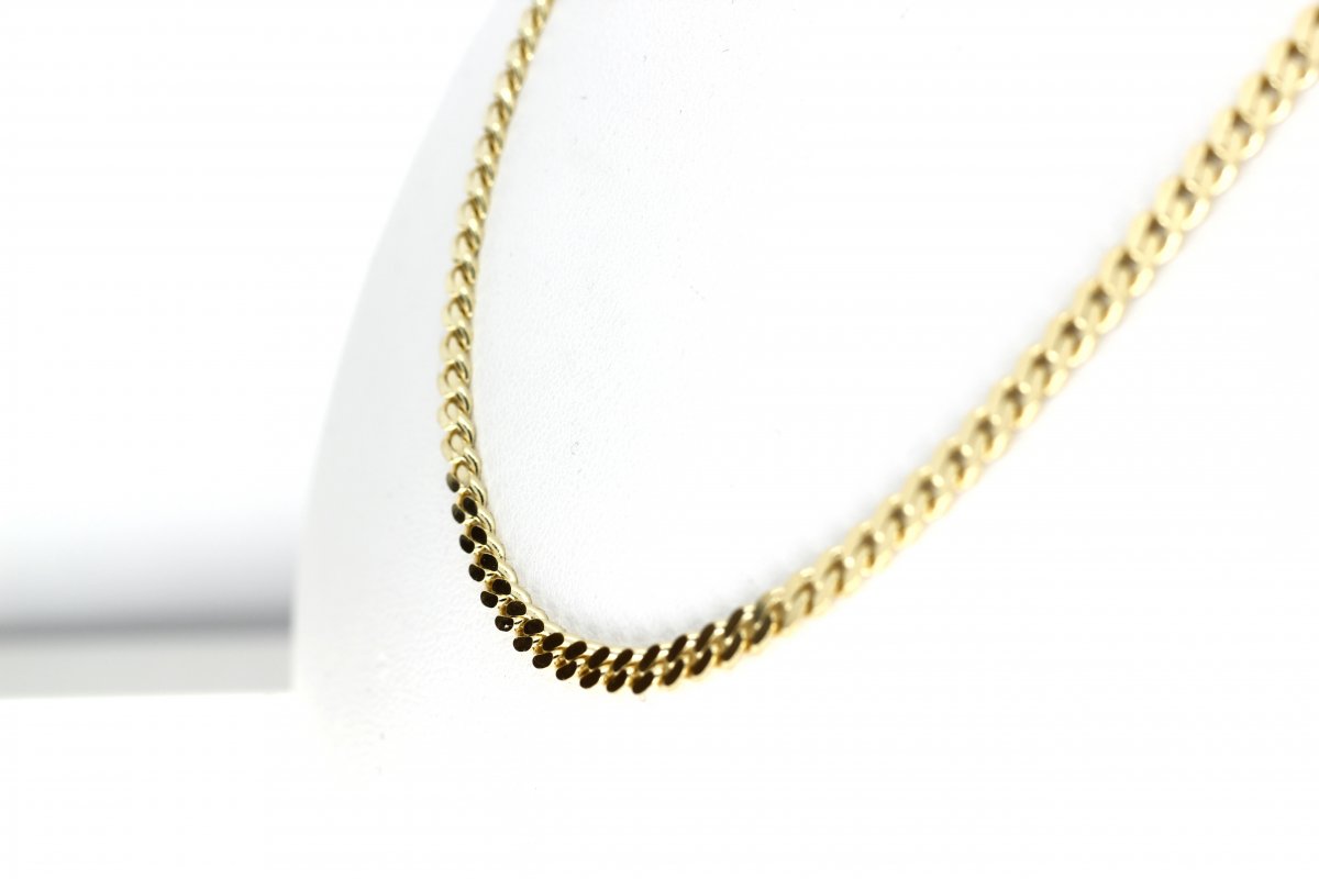 Geslepen Gourmette Collier Geelgoud